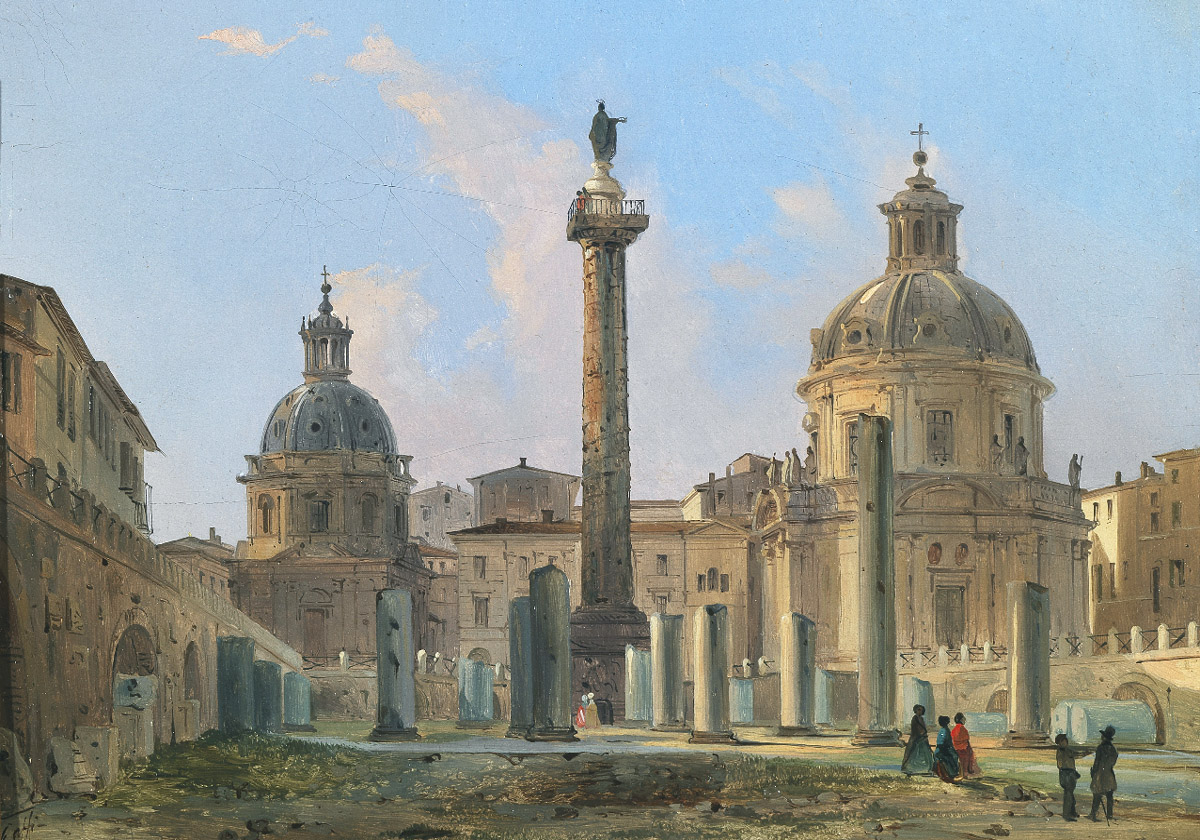 Ippolito Caffi,Colonne de Trajan, forum (1835-1860, date indéterminée)